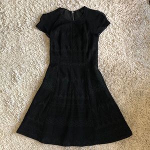Rebecca Taylor black shirt sleeve dress, 0